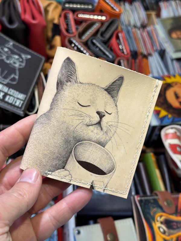 Кошелек с котом и кофе — фото 1